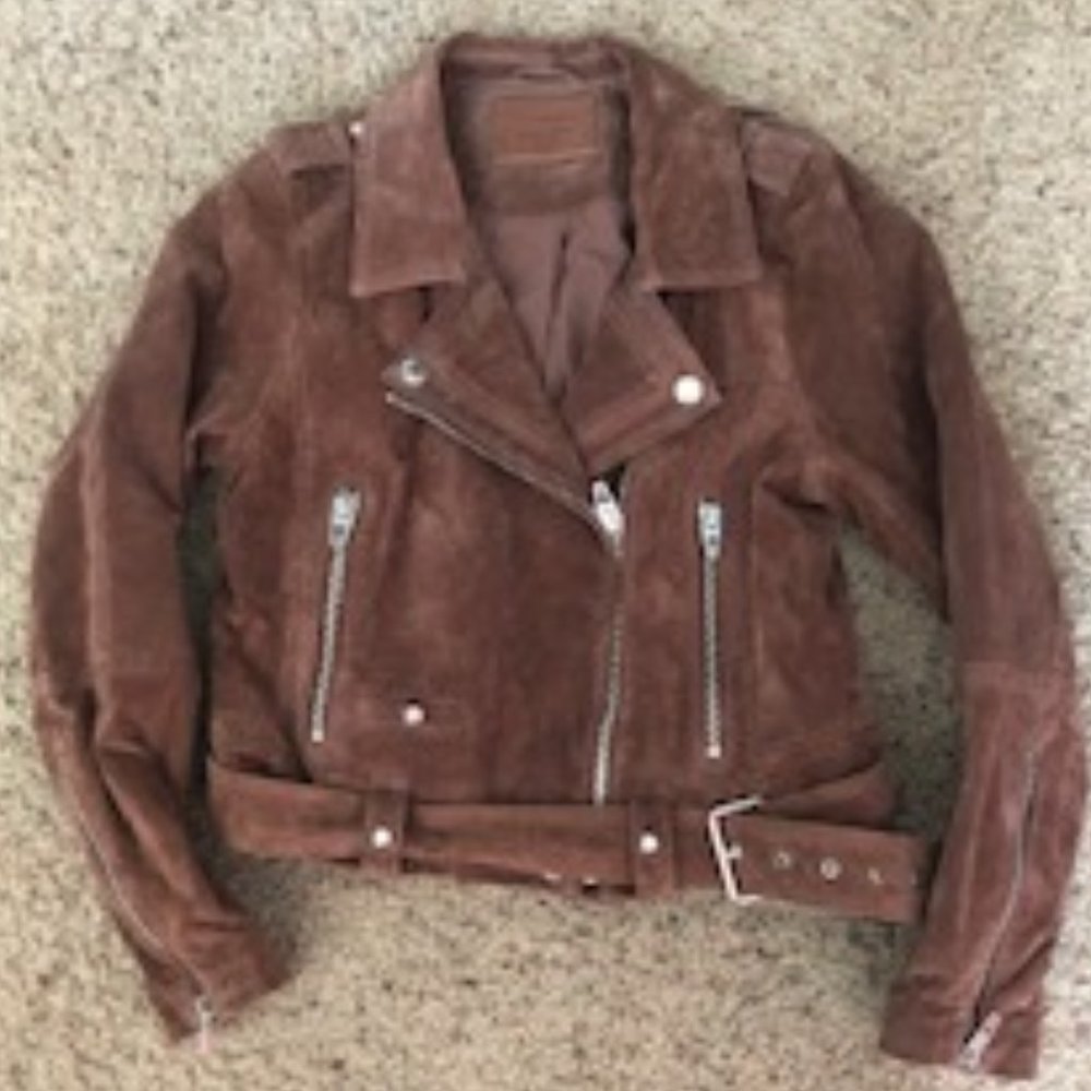Suede  belted jacket
